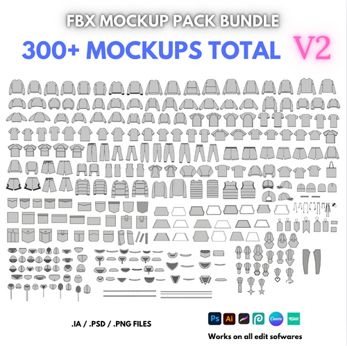 FBX Mockup Pack V2 (300+ Mockups)